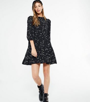 star print smock dress