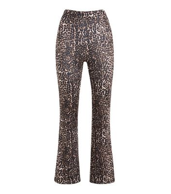 Brown Leopard Print Flared Trousers | New Look