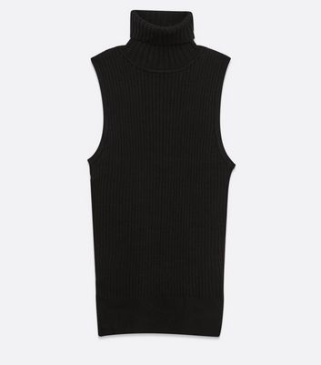 black sleeveless jumper