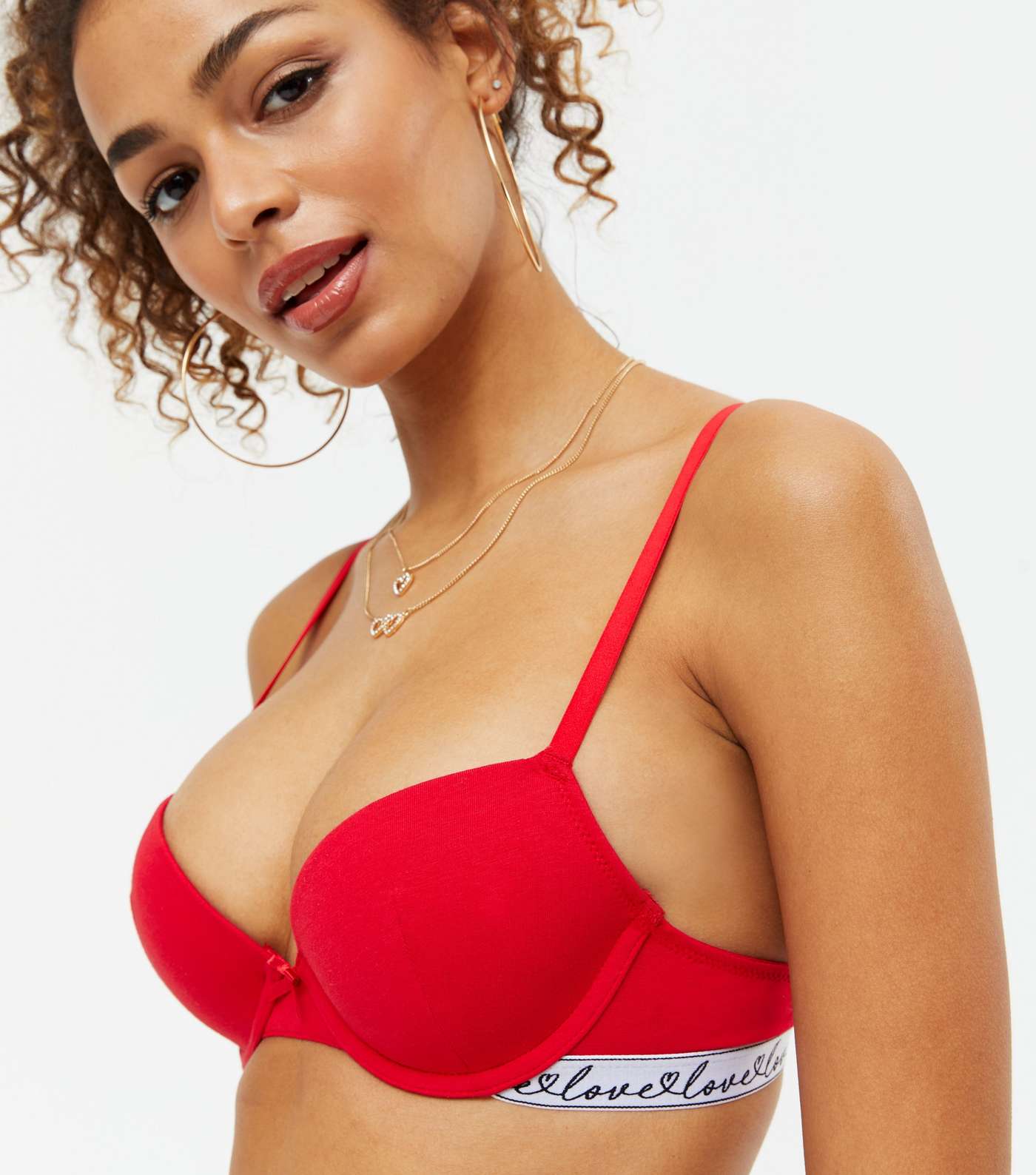 2 Pack Red and White Love Logo T-Shirt Bras Image 2