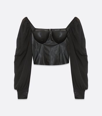 leather look crop top