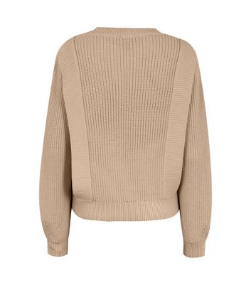 Image of Camel Pointelle Knit Jumper New Look