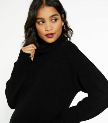 black high neck oversized jumper