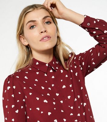 Maternity Red Heart Print Shirt | New Look