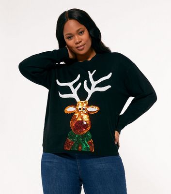 black reindeer christmas jumper