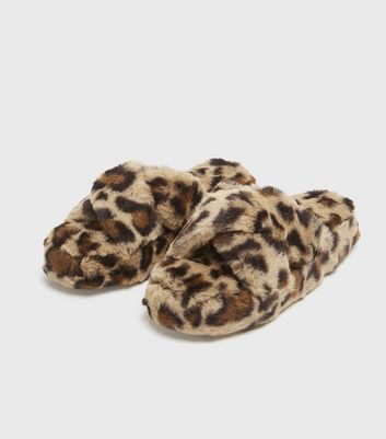 new look leopard print slippers