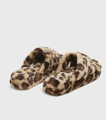 cheetah fur slippers