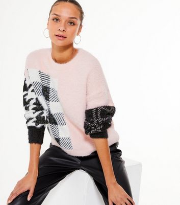 pink fluffy jumper new look