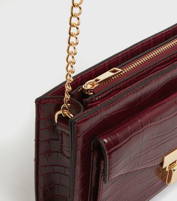 Burgundy hotsell crocodile bag