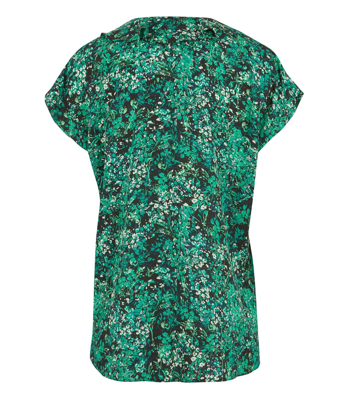 Green Floral Ruffle Front Blouse  Image 2