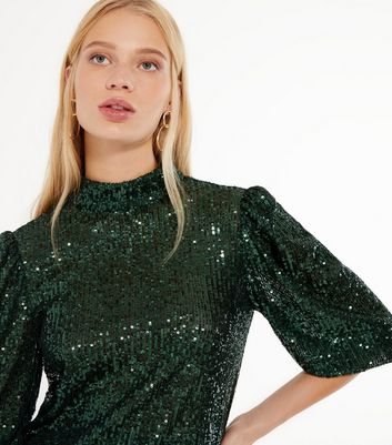 dark green sequin top