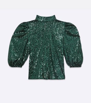 dark green sequin top