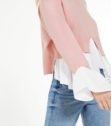 Petite Pink High Neck 2 in 1 Poplin 