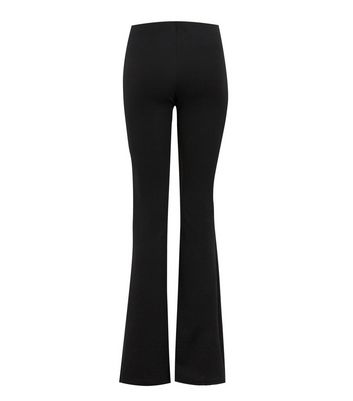 Image of Black Plain Flared Trousers New Look