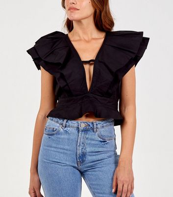 Ruffle best sale trim top