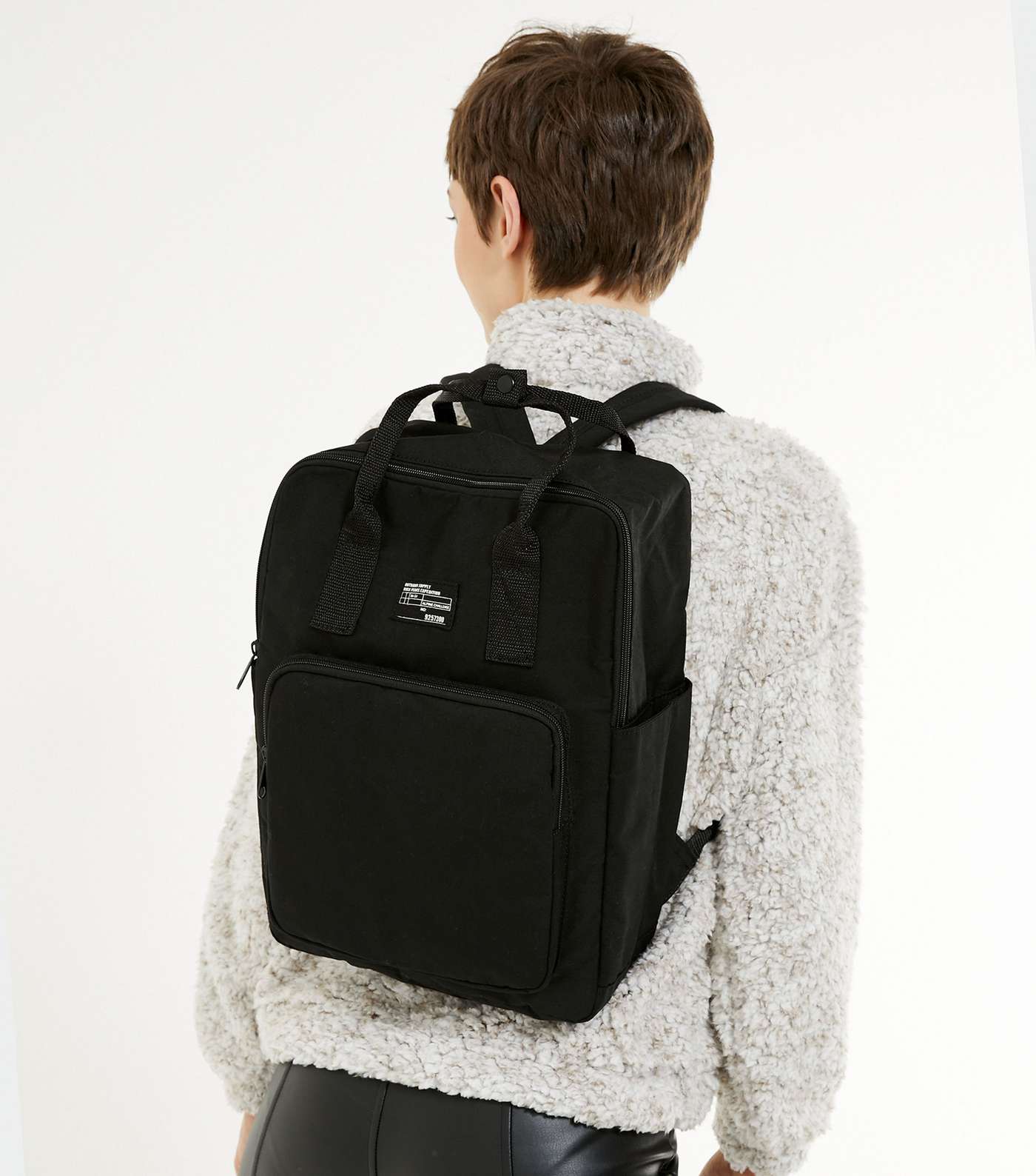 Black Tab Front Backpack Image 2