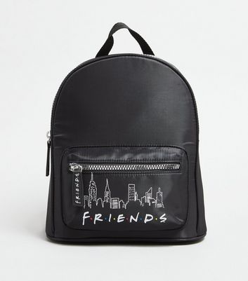 Black Zip Front Friends Logo Mini Backpack