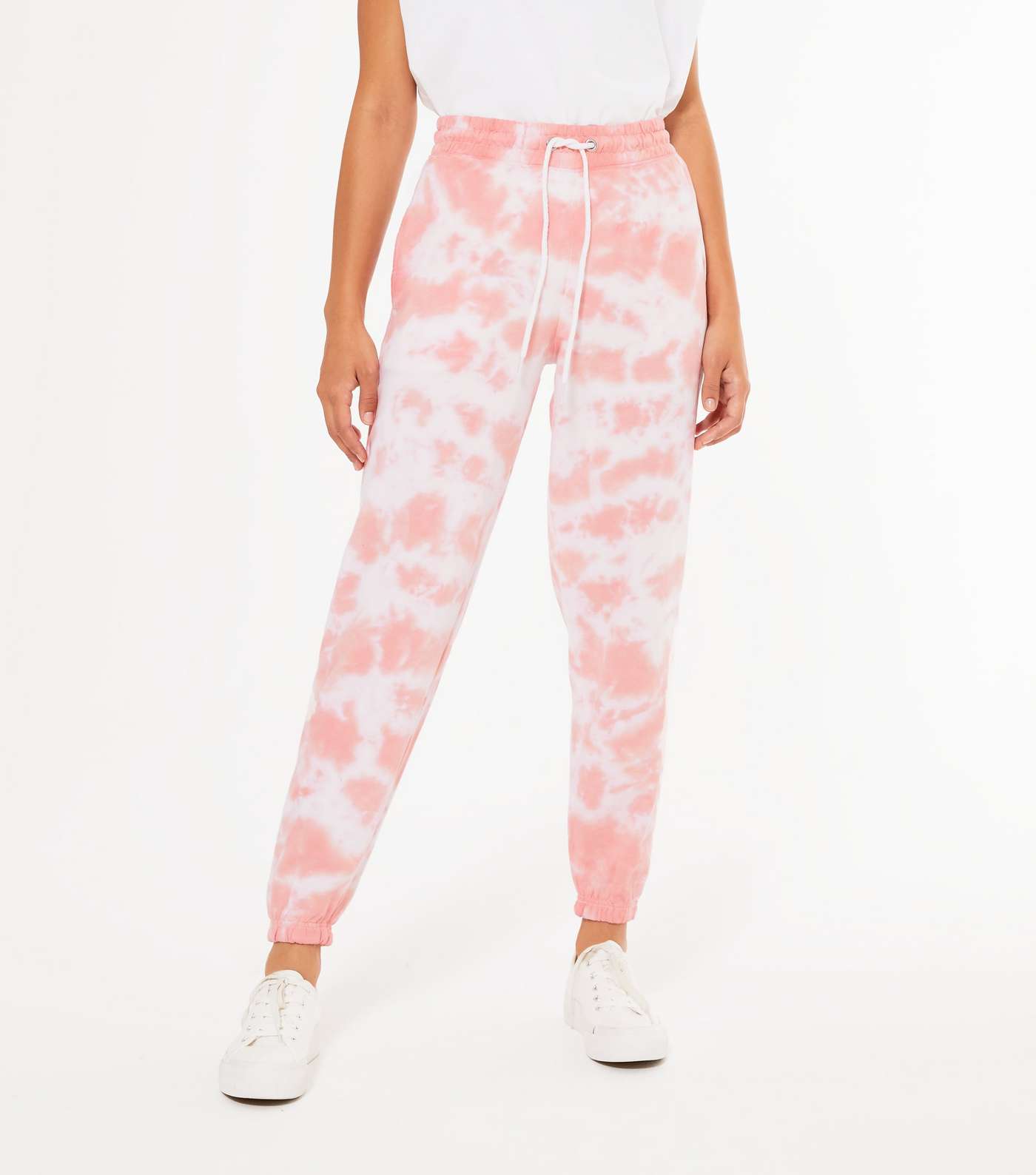 Mid Pink Tie Dye Cuffed Joggers  Image 2