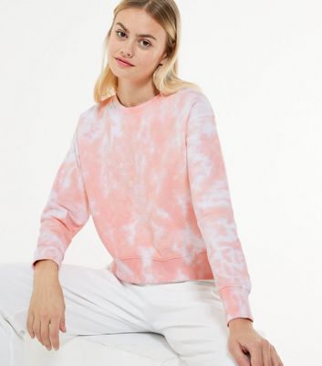 womens pink tie dye sweatshirt