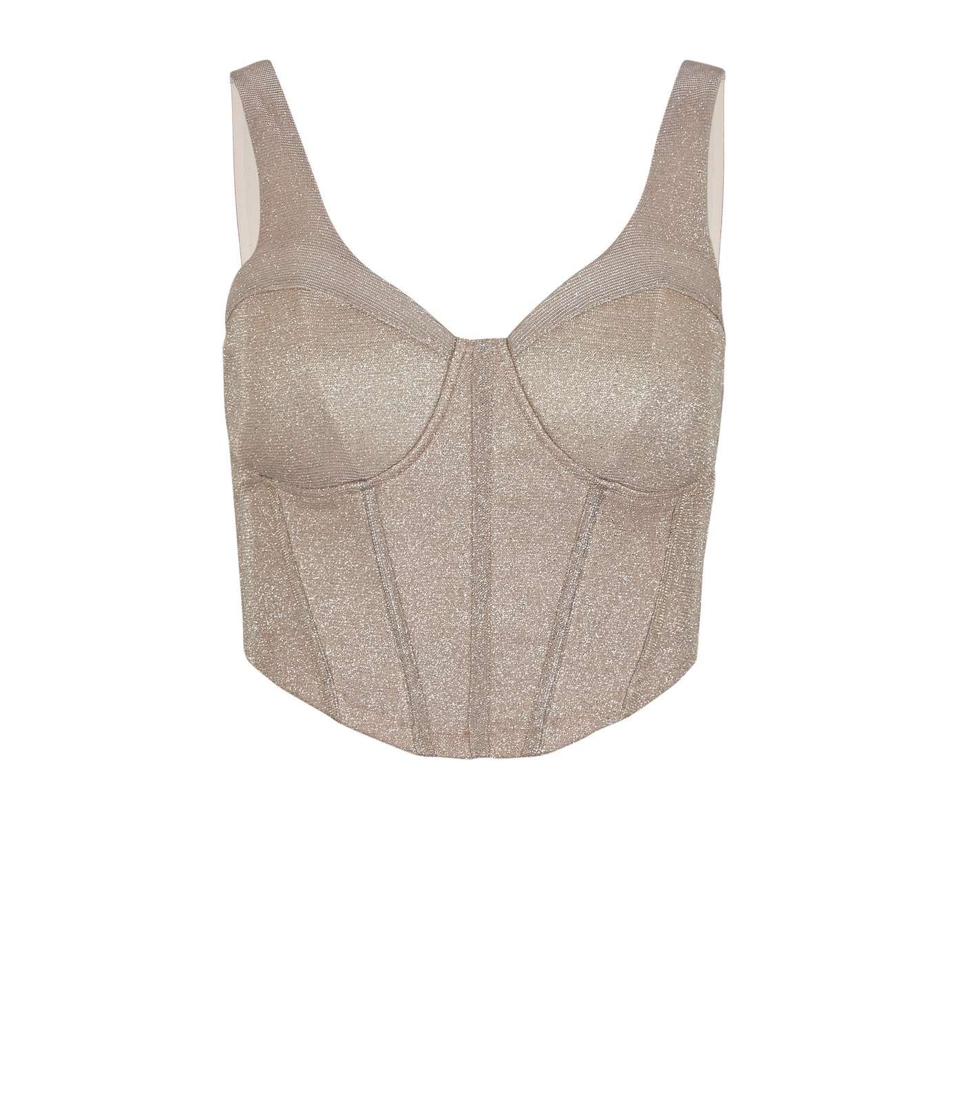 Pale Pink Glitter Bustier Top Image 5