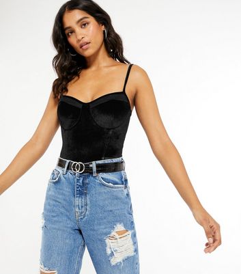 velvet bodysuit top