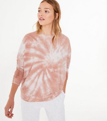 Camel Tie Dye Sweatshirt New Look