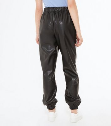 Leather look sale jogger pants