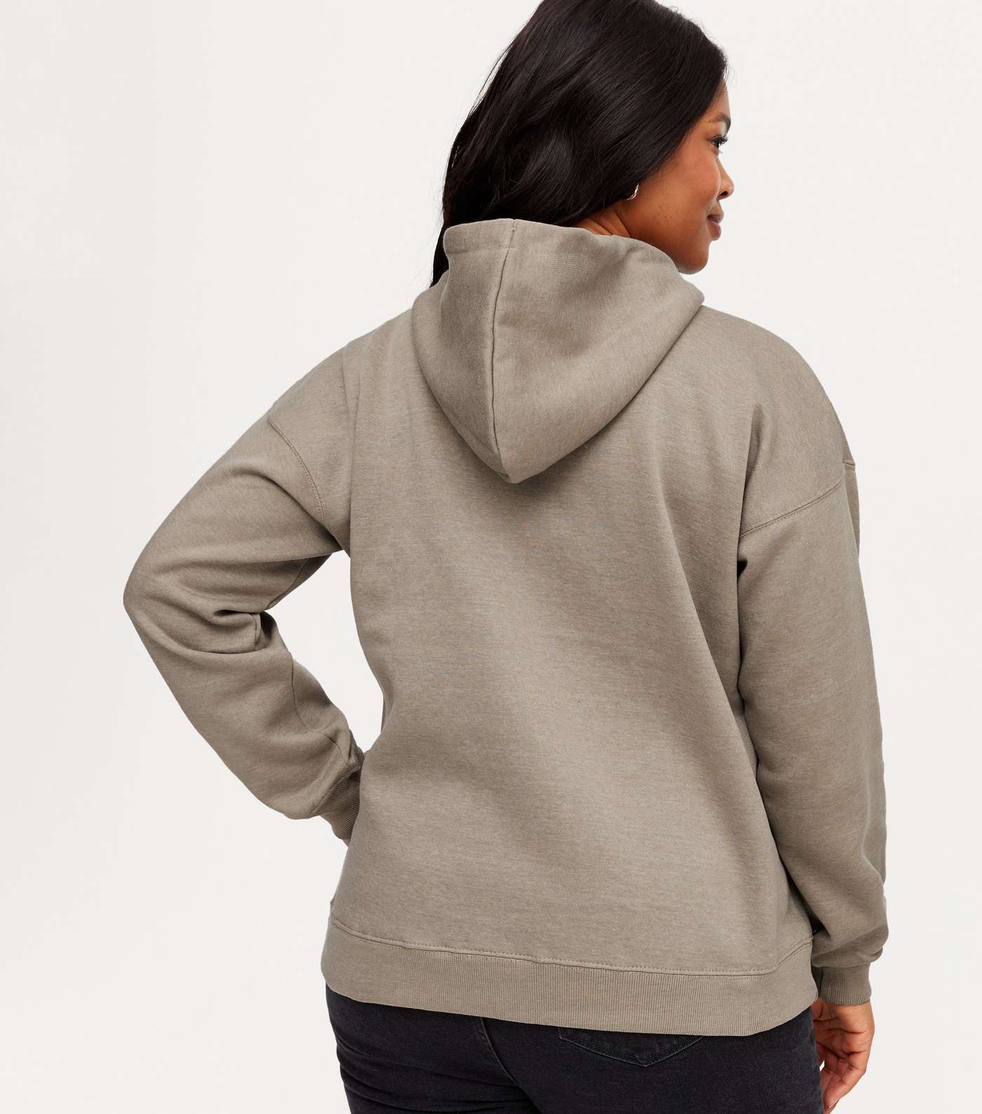 Curves Light Brown Oversized Hoodie Image 3