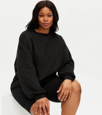 black puff sleeve sweatshirt
