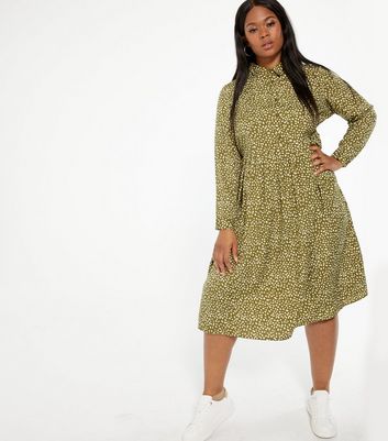 new look green shirt dress