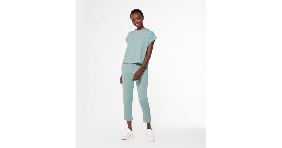 Pale Blue Joggers and Short Sleeve TShirt Set New Look