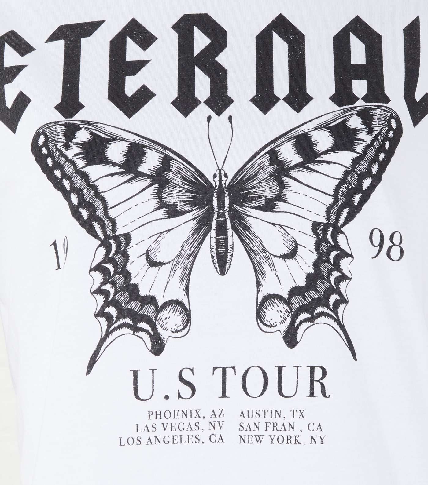 Petite White Eternal Butterfly Slogan T-Shirt Image 3