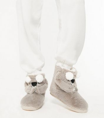 faux fur boot slippers