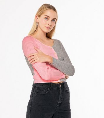 womens colour block cardigan