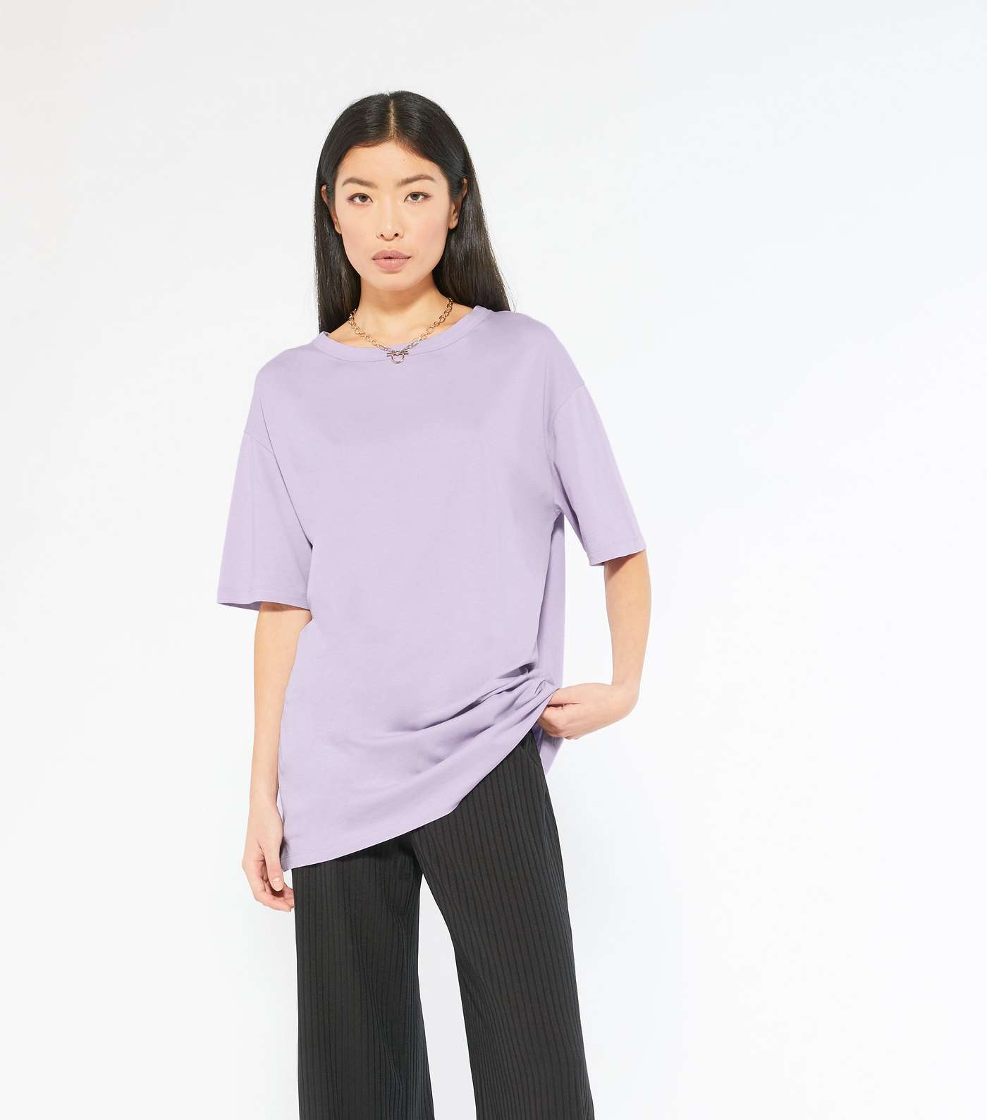 Light Purple Oversized Cotton T-Shirt 