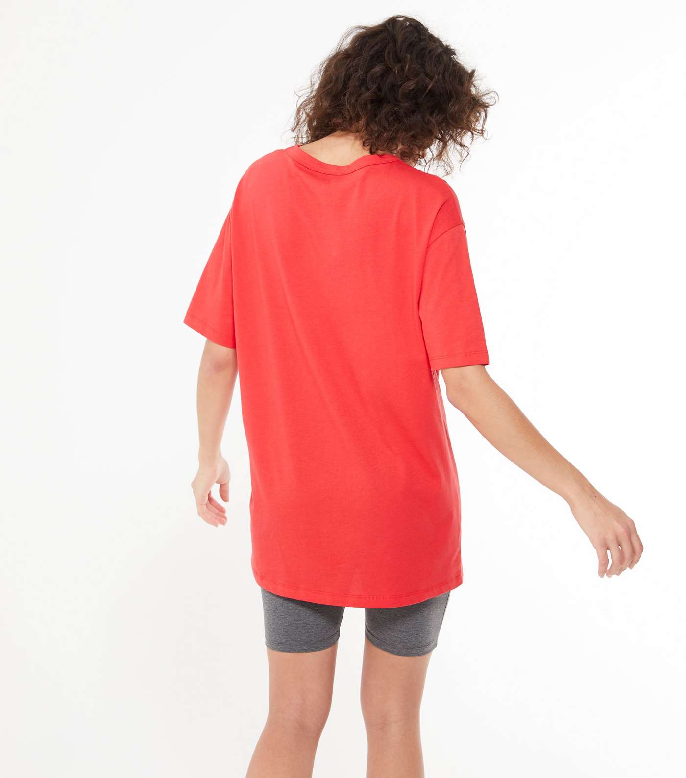 Red Oversized Cotton T-Shirt  Image 3