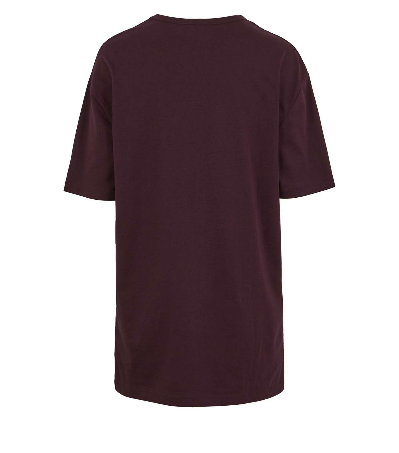 Burgundy Jersey Oversized T-Shirt Image 2