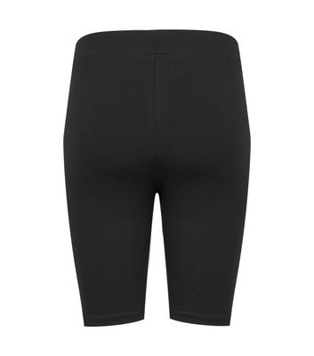 Image of Black High Waist Side Stripe Cycling Shorts New Look