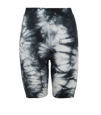 black and white tie dye biker shorts