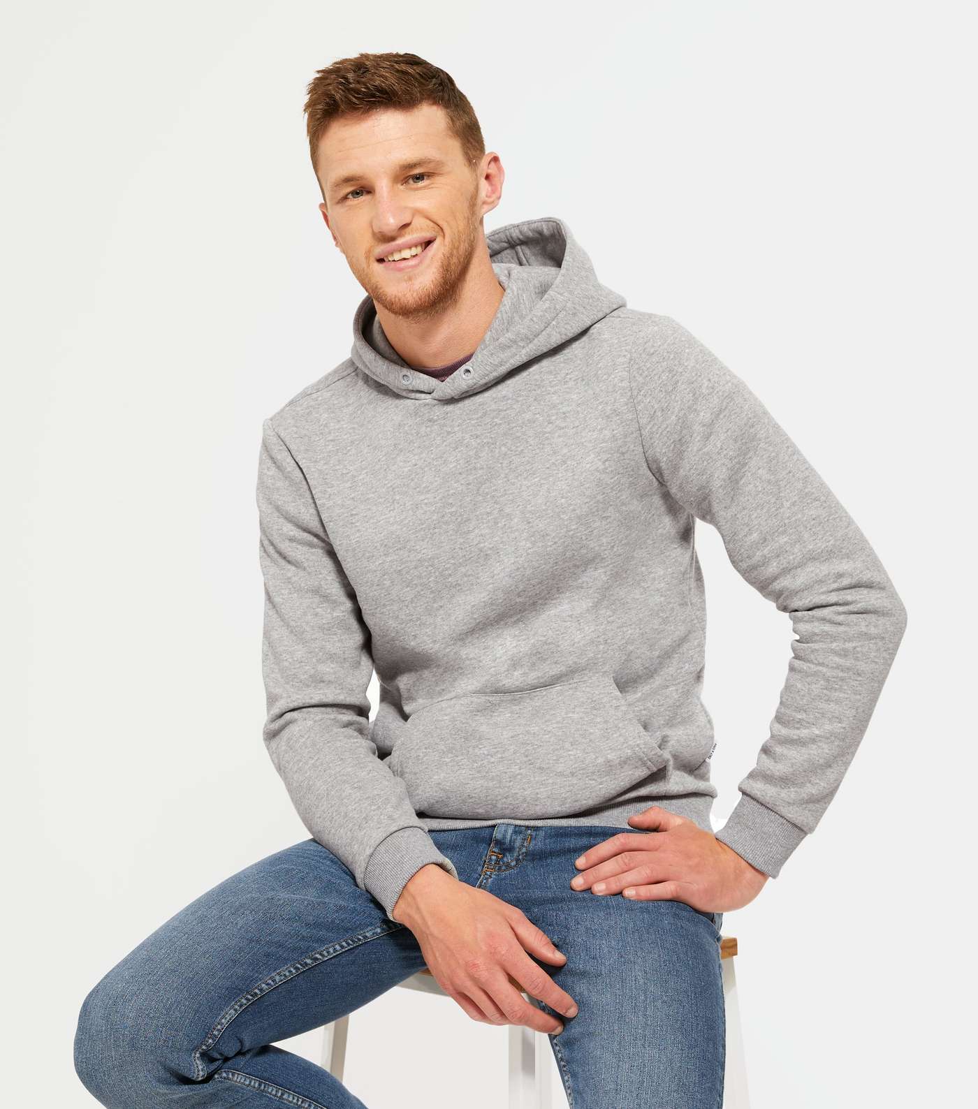 Only & Sons Grey Jersey Pocket Hoodie