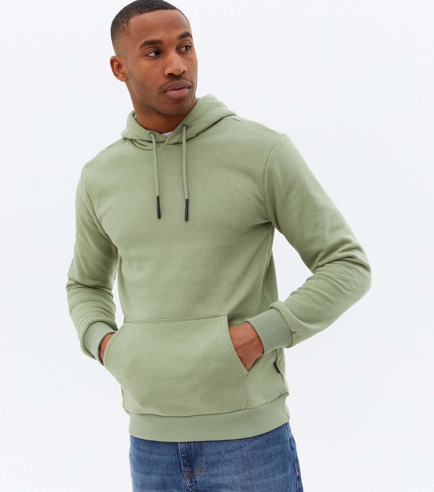 Only & Sons Olive Jersey Pocket Hoodie