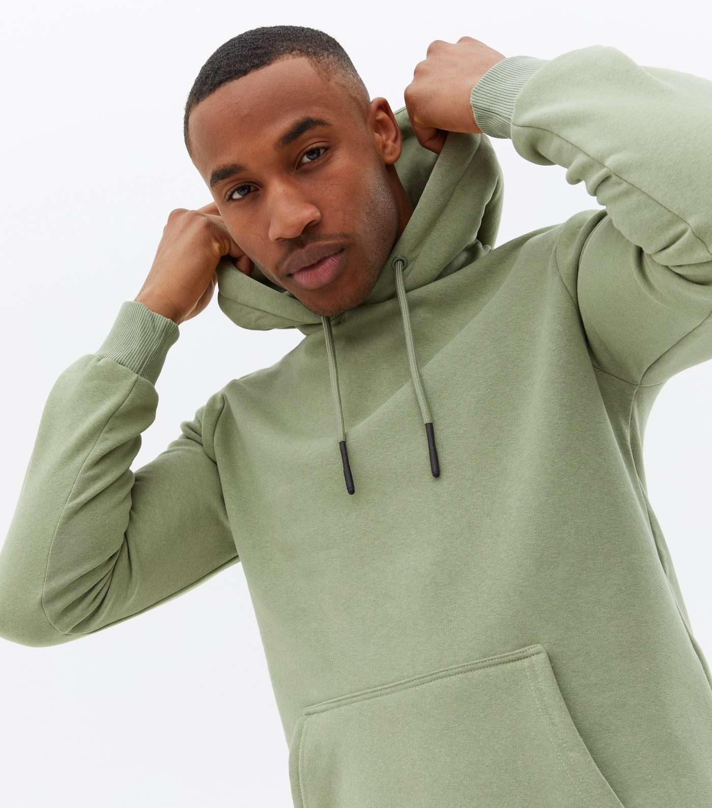 Only & Sons Olive Jersey Pocket Hoodie Image 3