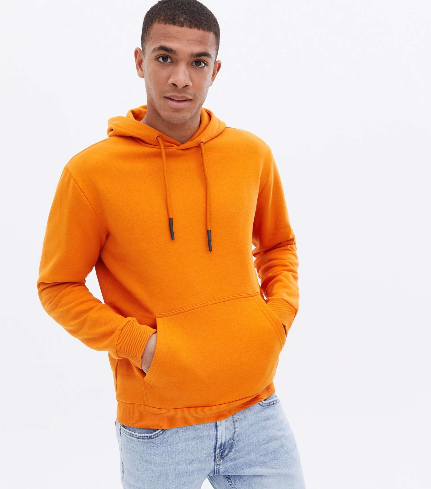 Only & Sons Orange Jersey Pocket Hoodie Image 2