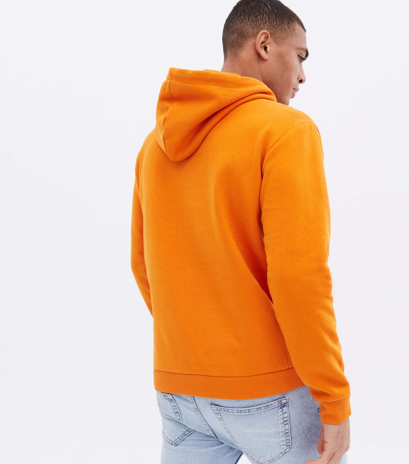 Only & Sons Orange Jersey Pocket Hoodie Image 4
