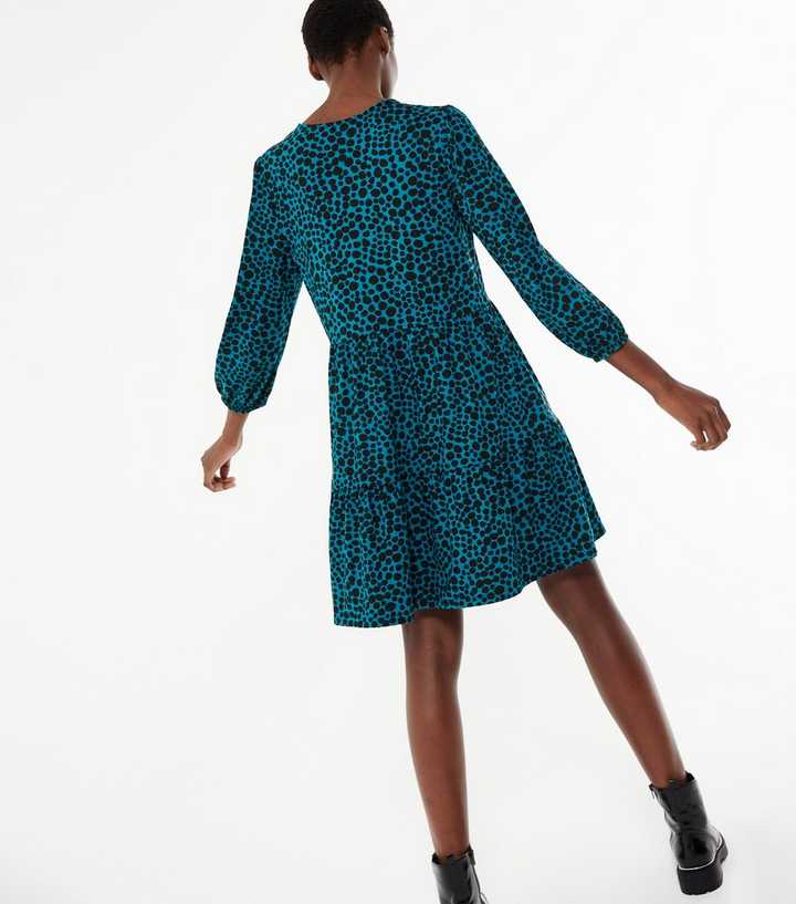 Tall Teal Animal Print Soft Touch Swing Dress