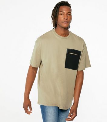 mens contrast pocket tee