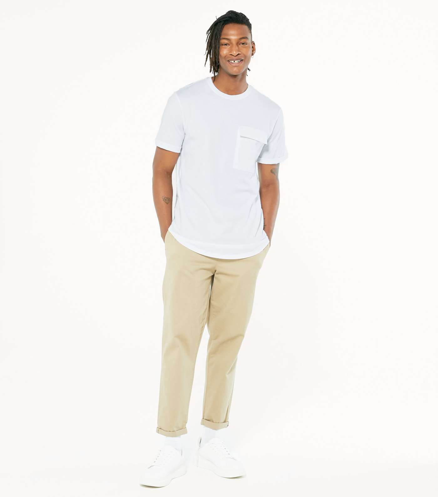 Only & Sons White Pocket T-Shirt Image 2