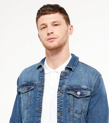 Image of Only & Sons Blue Denim Trucker Jacket New Look