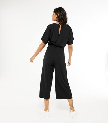 New look store black ribbed jumpsuit