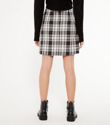 Black and white check skirt new look best sale